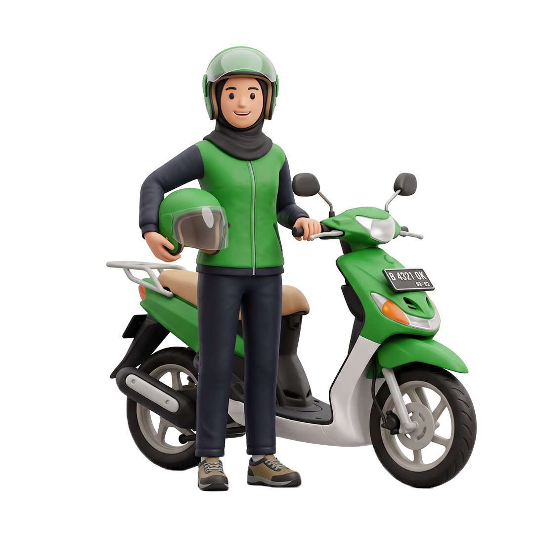 Ilustrasi ojek muslimah